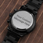 Personalized Black Chronograph Watch with Custom Engraving - Madeinsea©