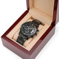 Personalized Black Chronograph Watch with Custom Engraving - Madeinsea©