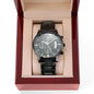 Personalized Black Chronograph Watch with Custom Engraving - Madeinsea©