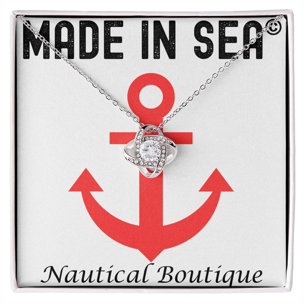 MadeInSea Love Knot Nautical Pendant Necklace (Yellow & White Gold Variants)