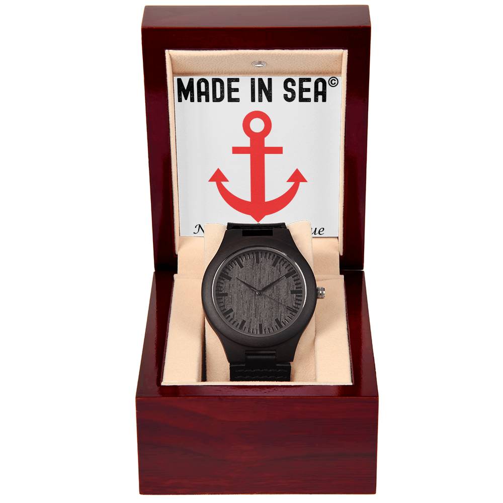Personalized Wooden Watch with Customizable Message Card & Mahogany Style Luxury Box