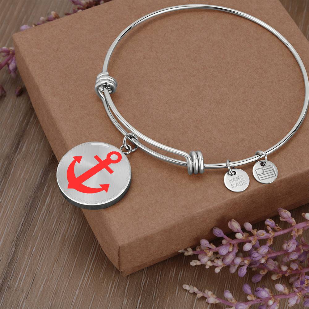 Personalized Adjustable Circle Bangle Bracelet - Madeinsea©