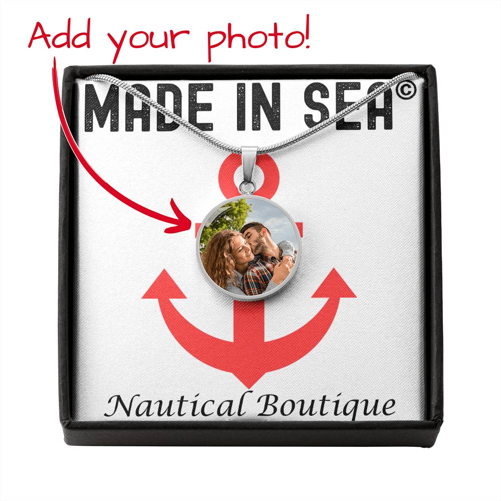 Personalized Circle Pendant Necklace with your photo / by MadeInSea