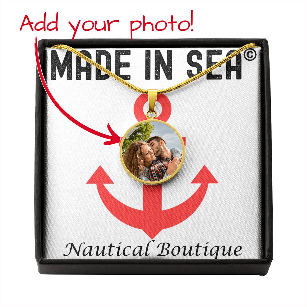 Personalized Circle Pendant Necklace with your photo / by MadeInSea