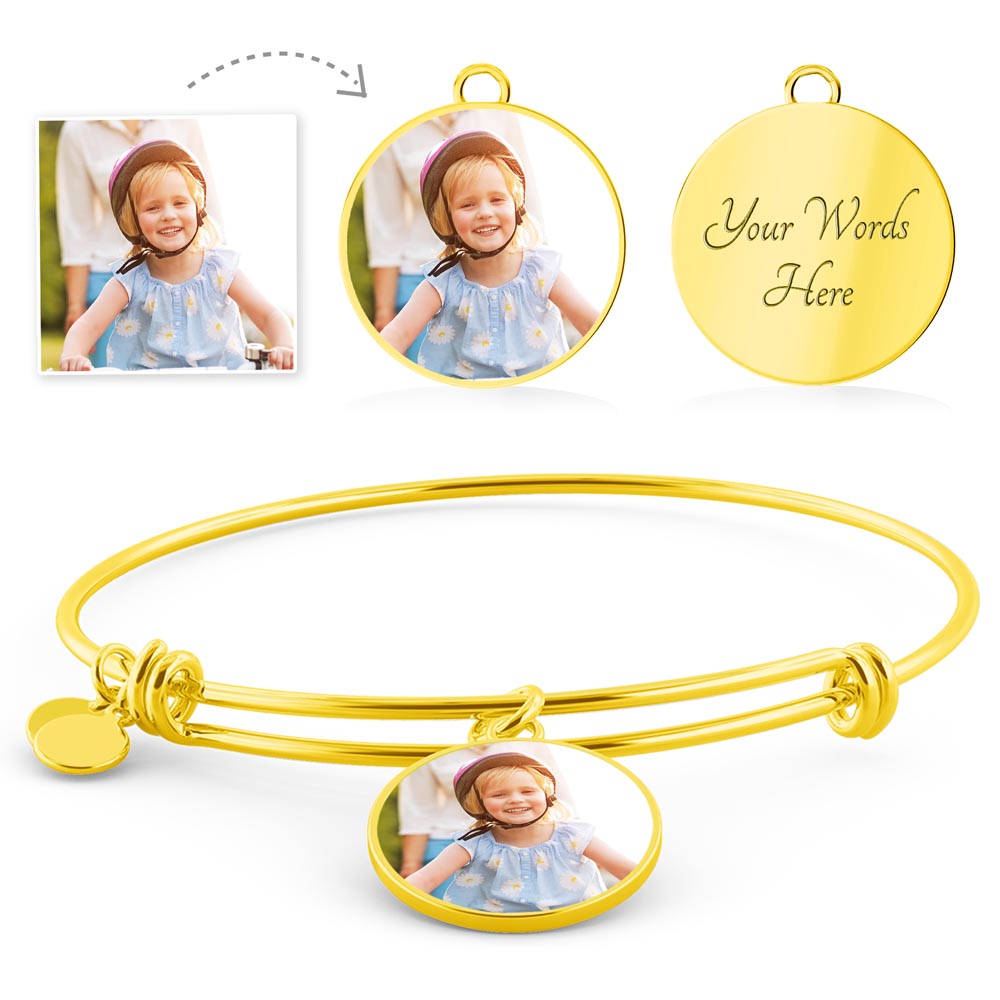 Personalized Adjustable Circle Bracelet with Custom Photo - Madeinsea©