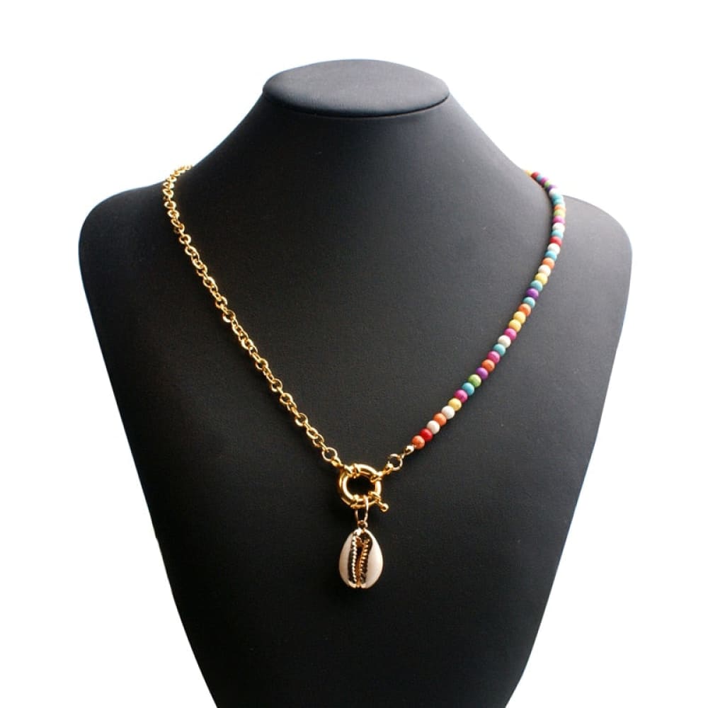 Beaded Cowrie Shell Necklace