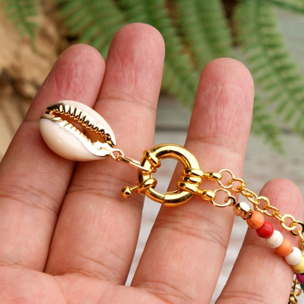 Beaded Cowrie Shell Necklace