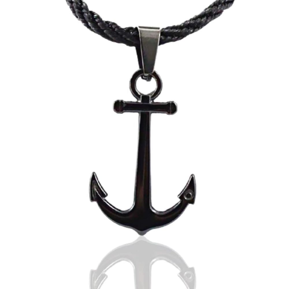 Black Anchor Necklace