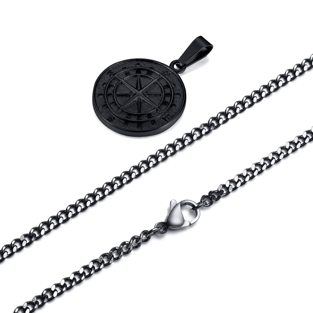 black-compass-necklace