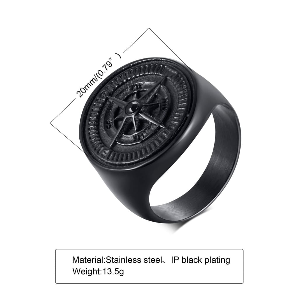 Black Compass Ring