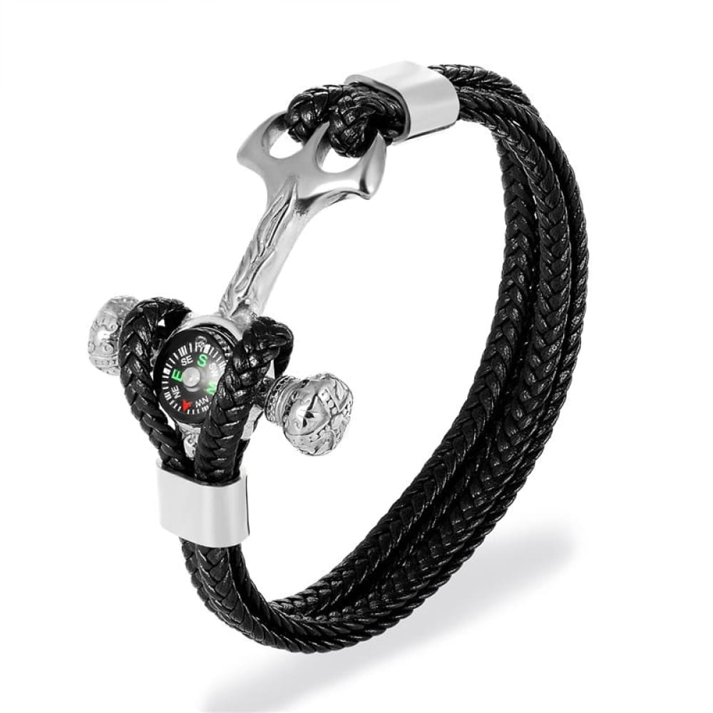 Black Paracord Compass Bracelet
