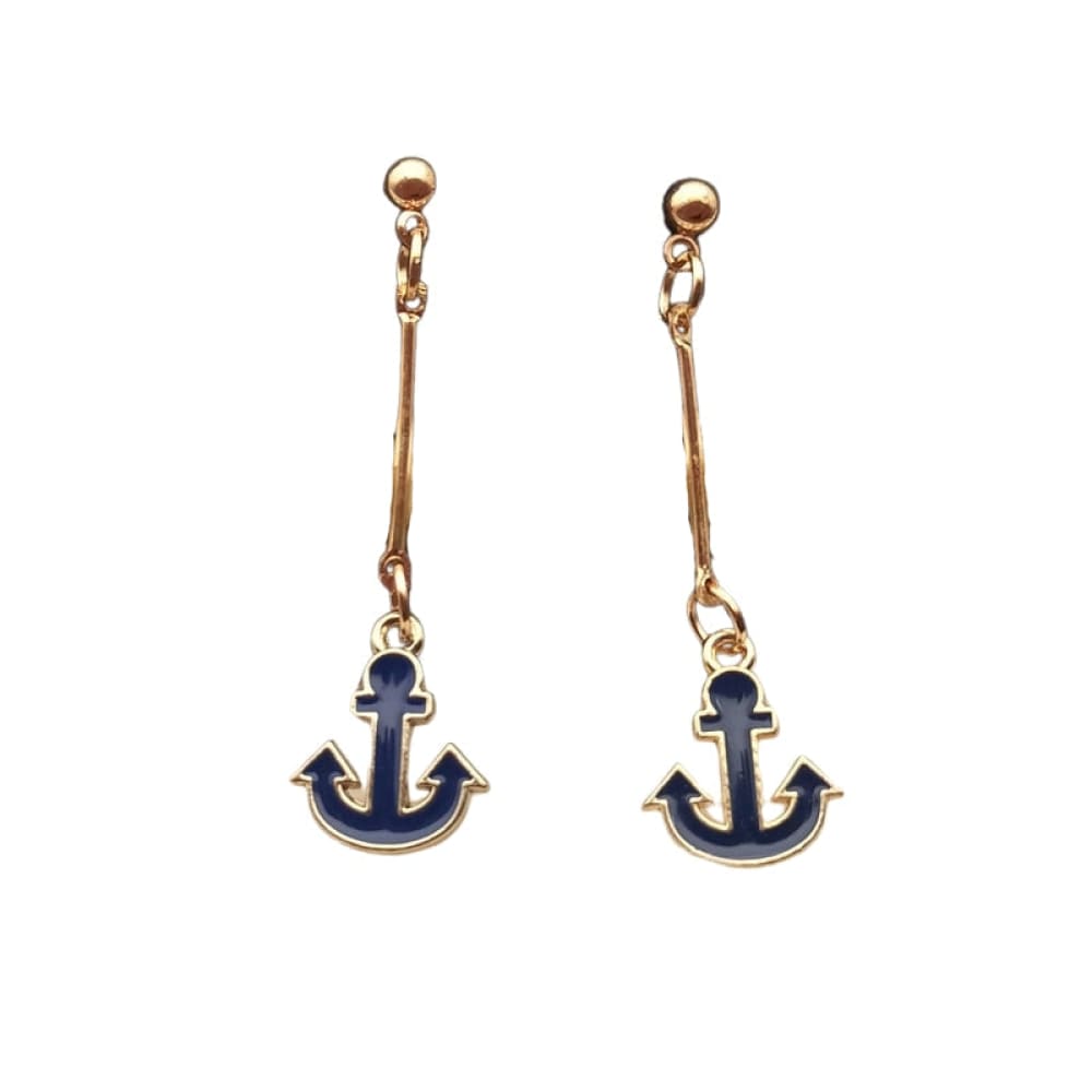 Blue Anchor Earrings