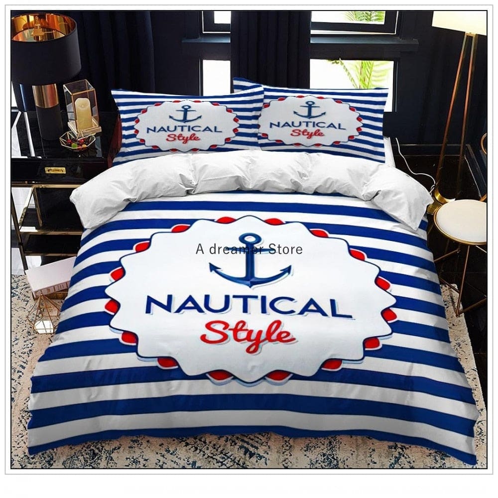 Blue and White Nautical Bedding