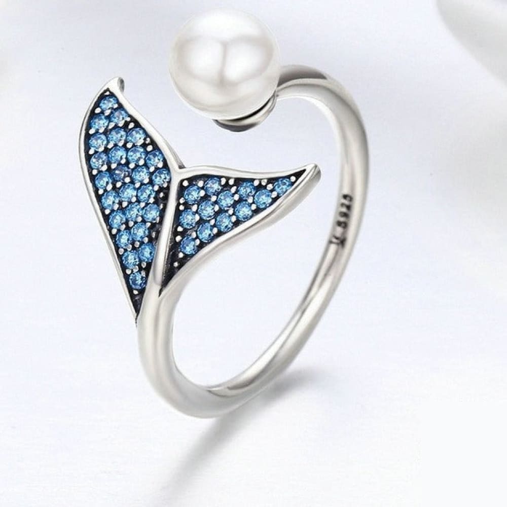 Blue Dolphin Tail Ring
