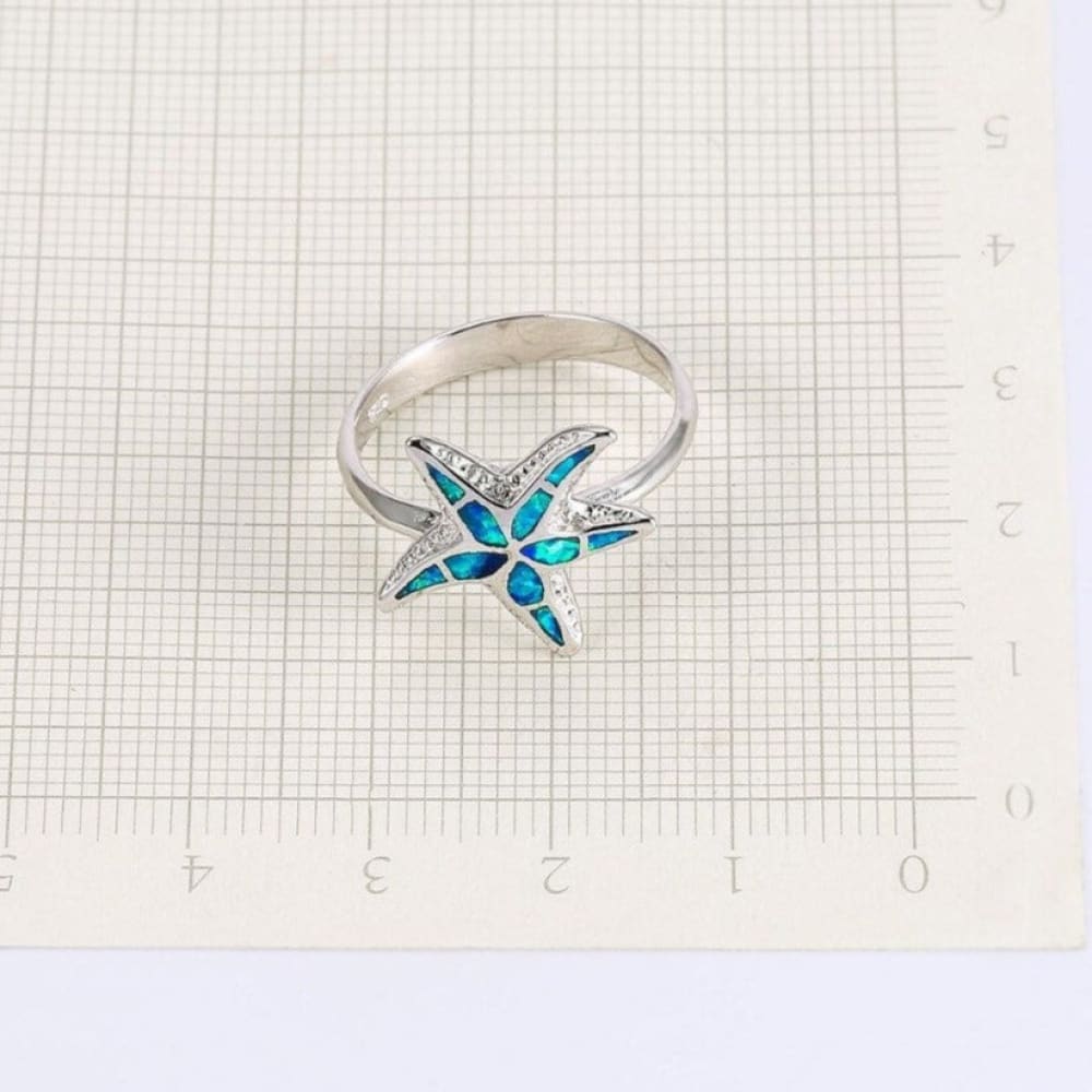 Blue Starfish Ring