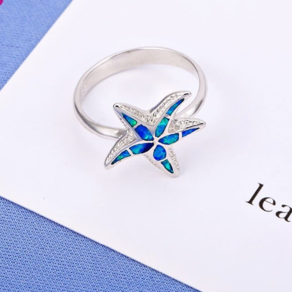 Blue Starfish Ring