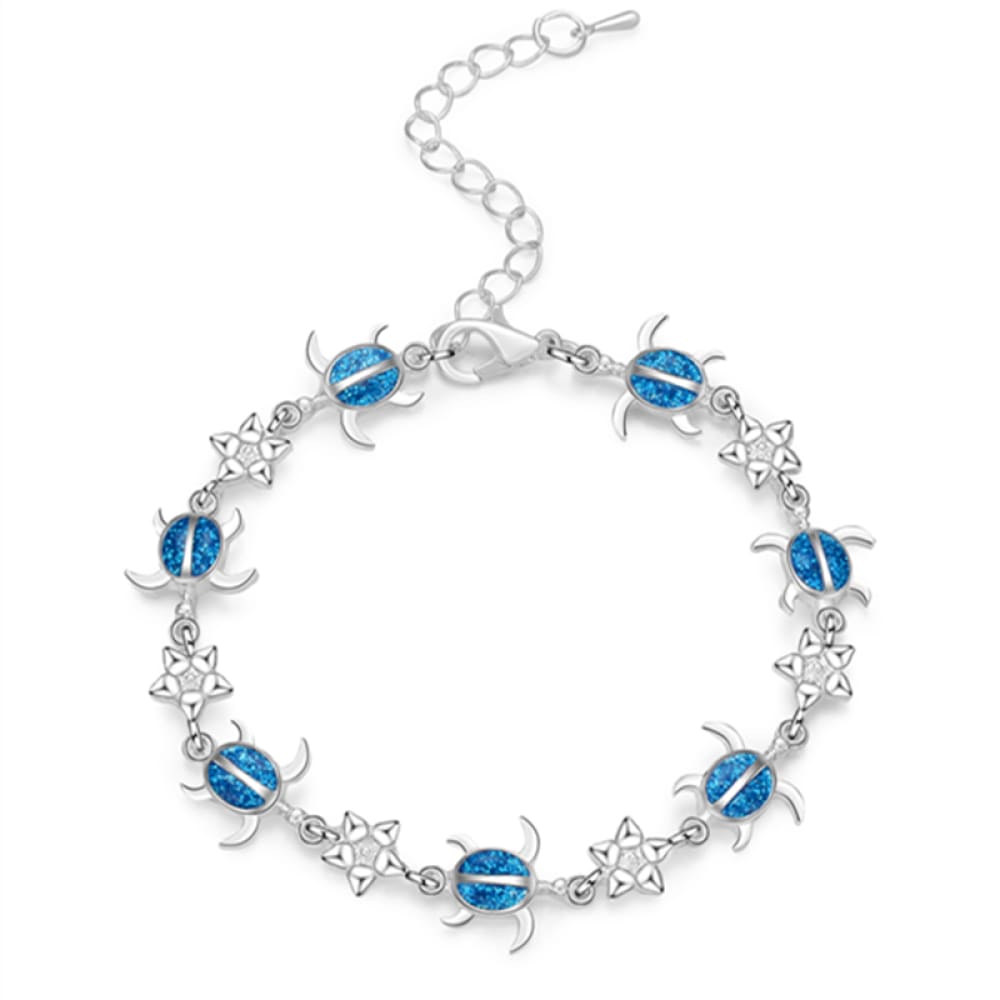 Blue Stone Sea Turtle Bracelet