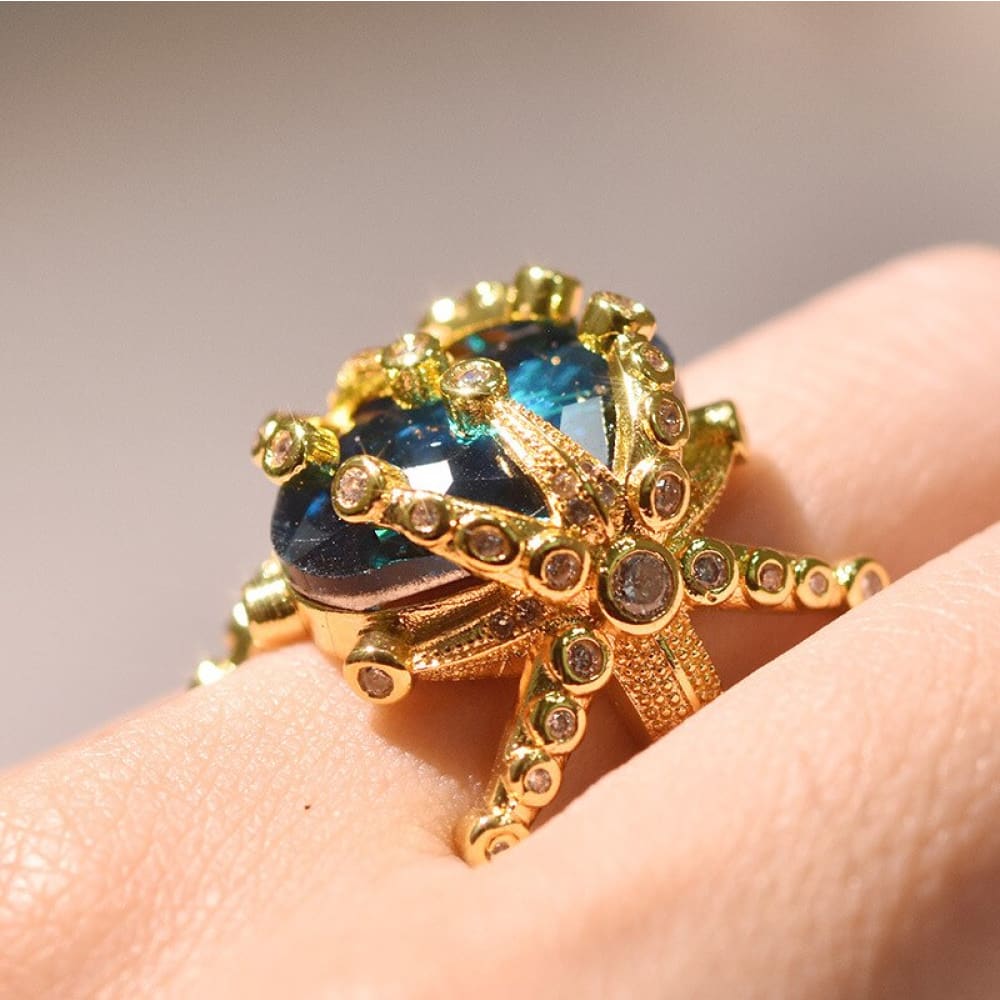 Blue Stone Starfish Ring