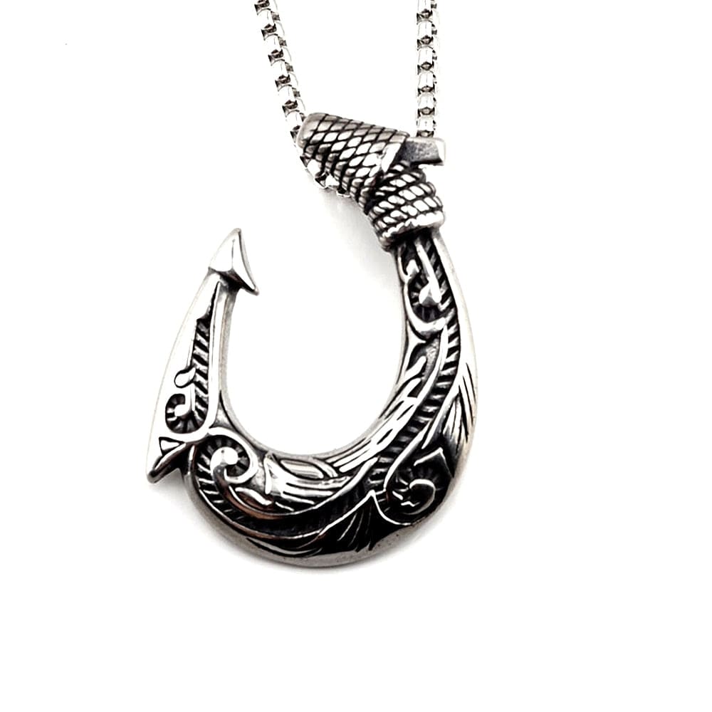 Carved Fish Hook Necklace