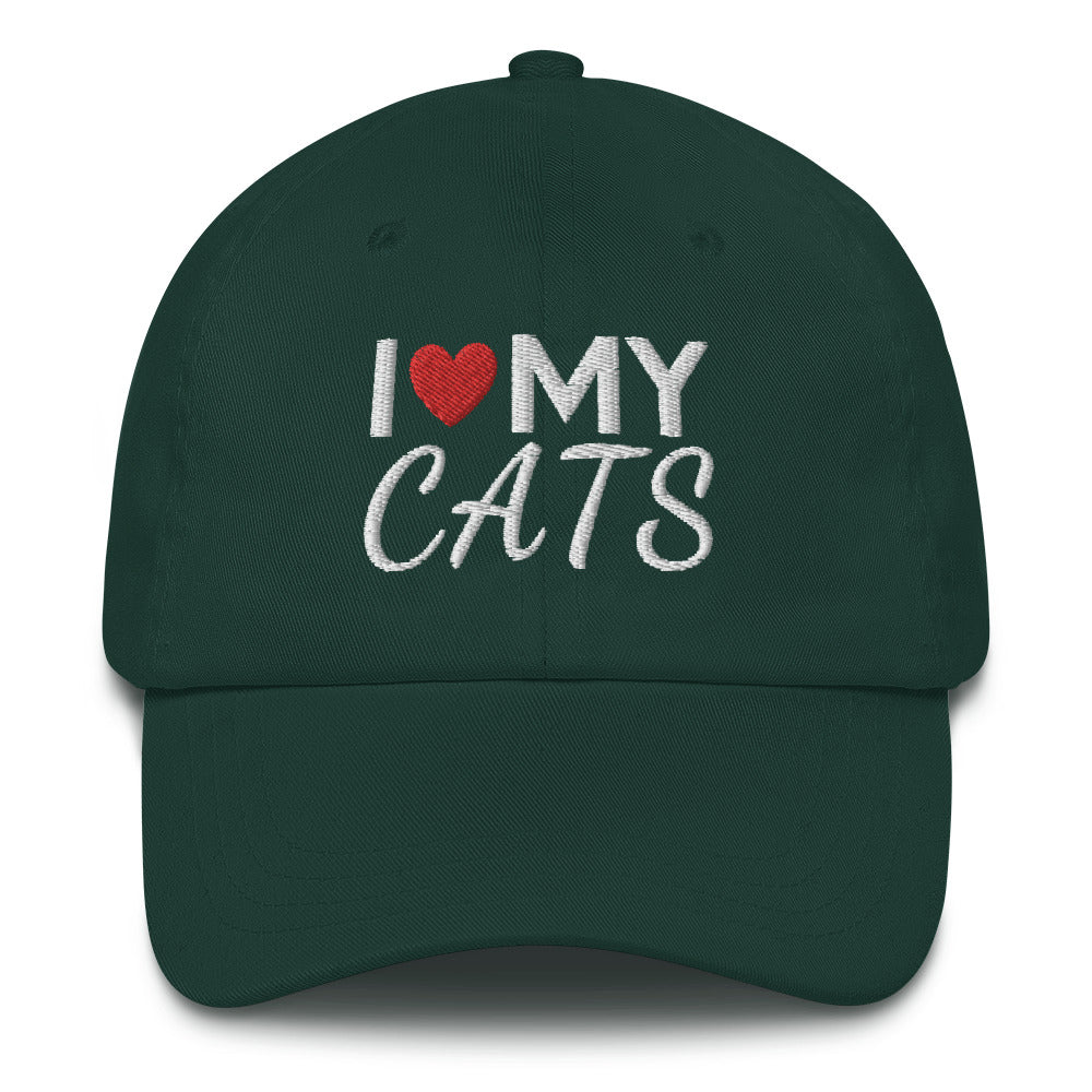 Cat LOVE Hat, I Love Cats Cap, Cat Life, Cat Hat, Cat Lover Hat, Women Hat, Animal Hat, Pet Hats, I Love My Cat Hats - Madeinsea©