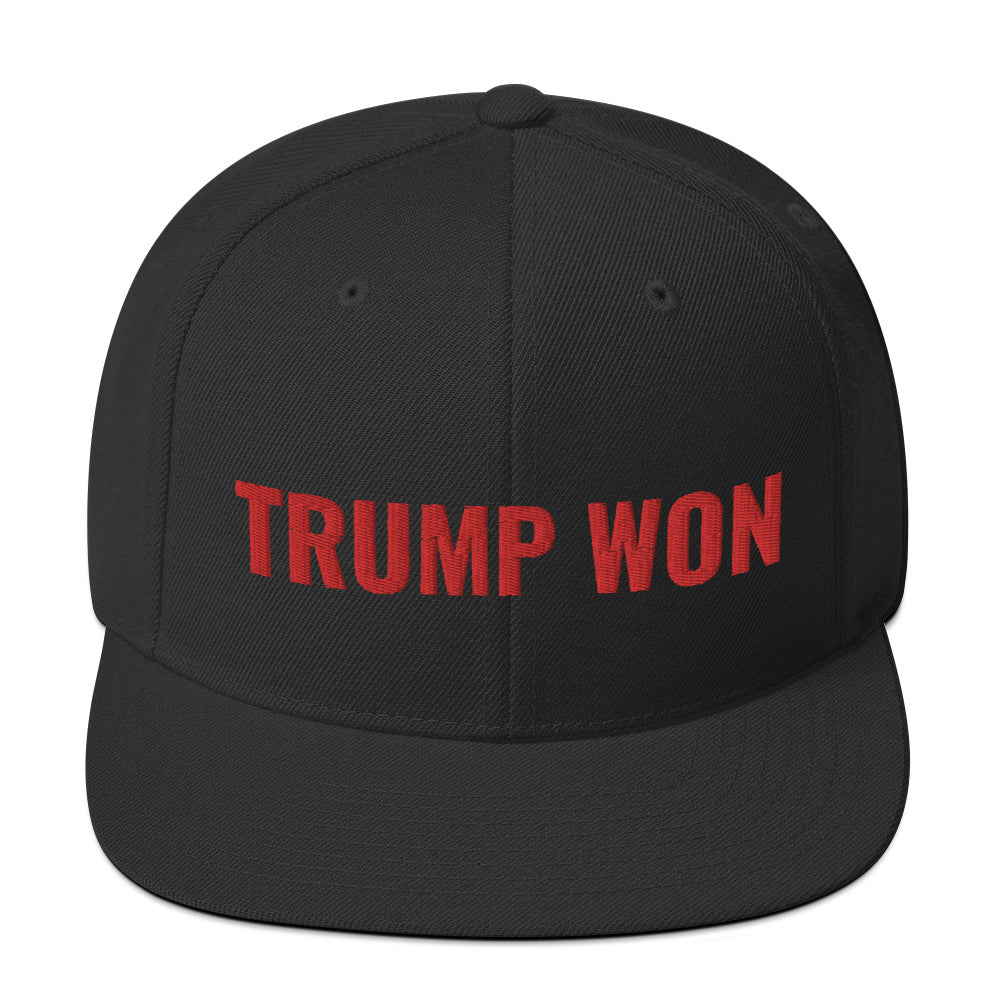 Trump Won Hat (embroidered snapback cap), MAGA hat, Donald trump voter, trump 2024, GOP republican gift, Anti Biden, trump snapback hat - Madeinsea©