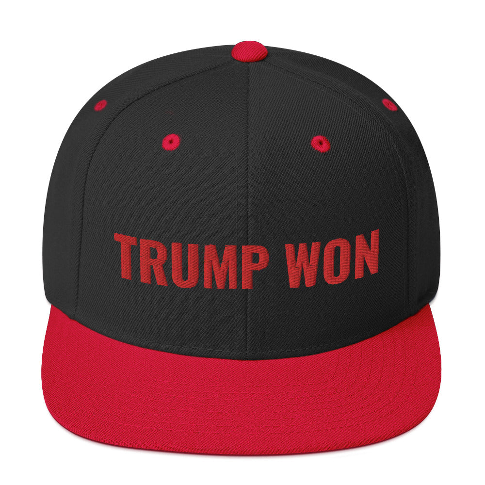 Trump Won Hat (embroidered snapback cap), MAGA hat, Donald trump voter, trump 2024, GOP republican gift, Anti Biden, trump snapback hat - Madeinsea©