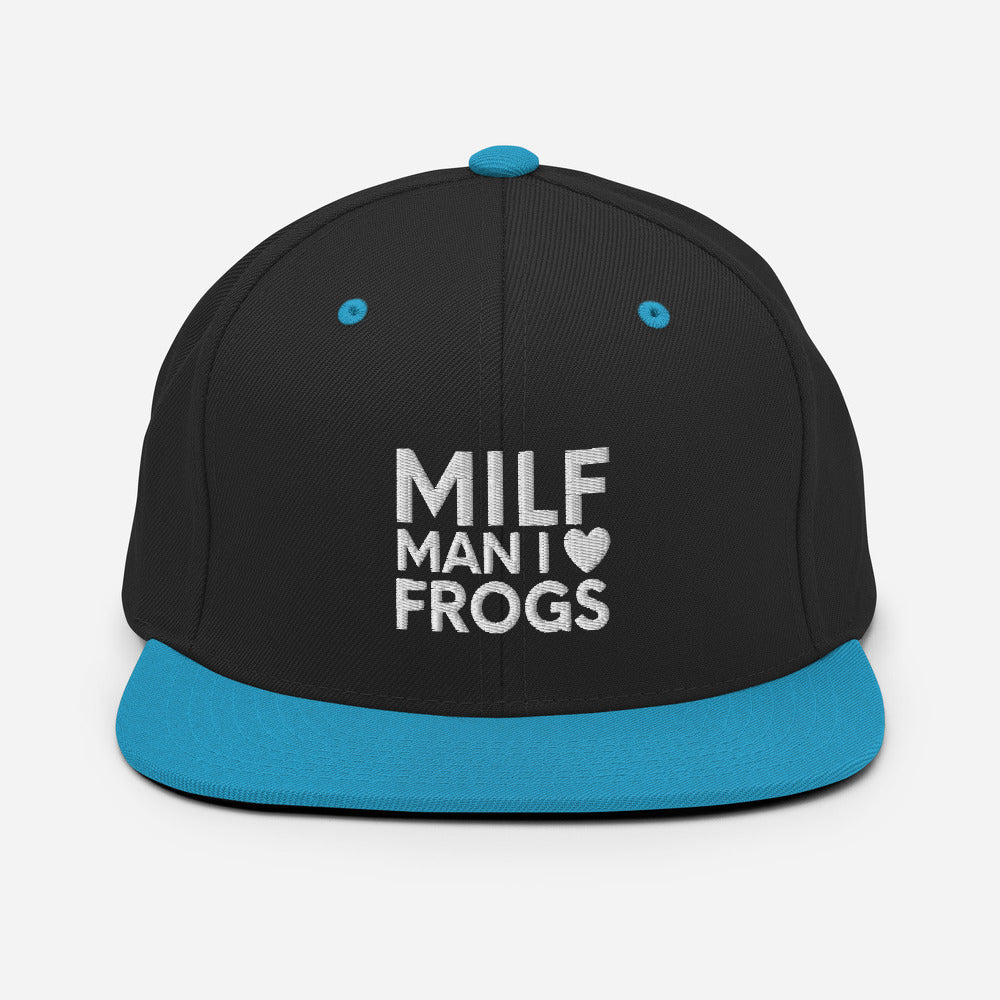 MILF Snapback Hat, Man I Love Frogs Hat, Funny Saying Frog, Funny Animal Hat, Funny Frog Hat, I Love Frogs Hat, MILF cap, Frogs cap, Funny - Madeinsea©