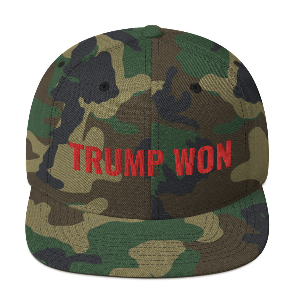 Trump Won Hat (embroidered snapback cap), MAGA hat, Donald trump voter, trump 2024, GOP republican gift, Anti Biden, trump snapback hat - Madeinsea©