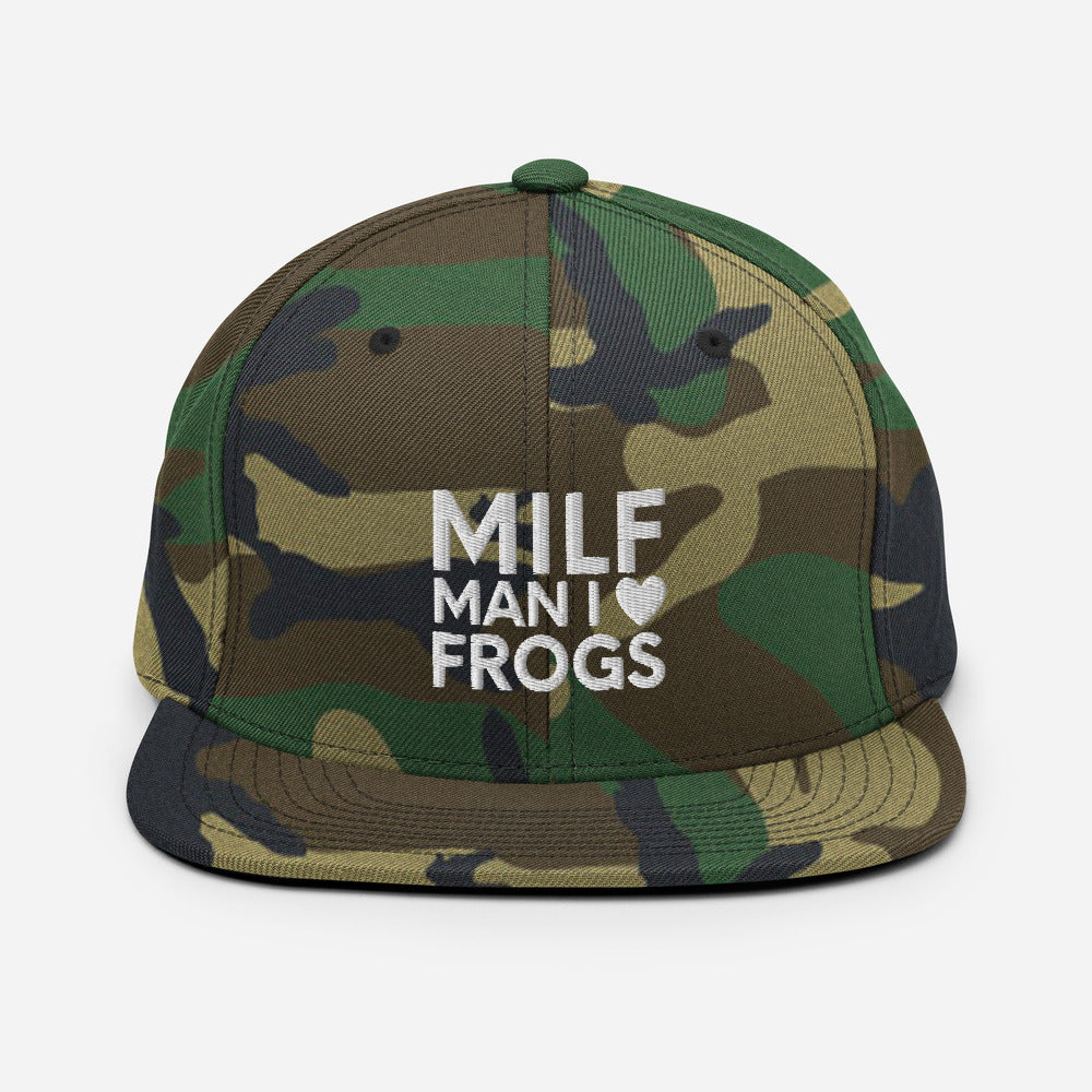MILF Snapback Hat, Man I Love Frogs Hat, Funny Saying Frog, Funny Animal Hat, Funny Frog Hat, I Love Frogs Hat, MILF cap, Frogs cap, Funny - Madeinsea©