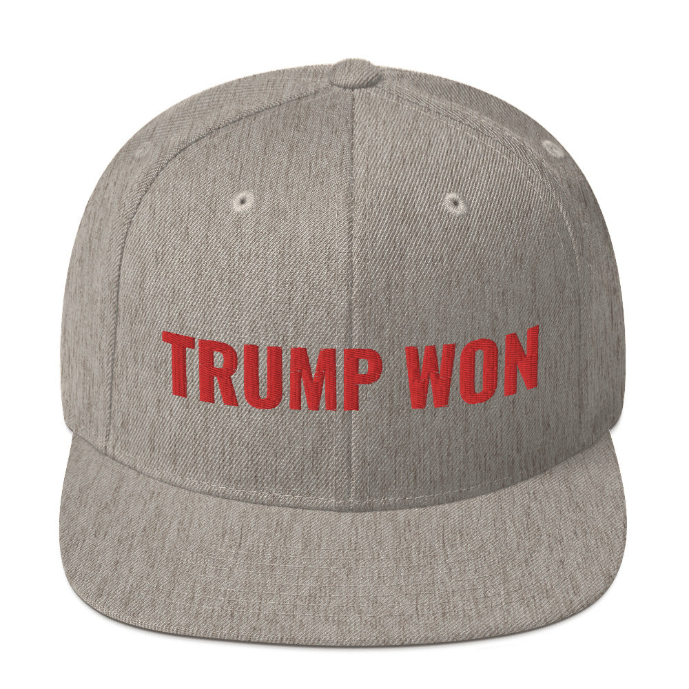 Trump Won Hat (embroidered snapback cap), MAGA hat, Donald trump voter, trump 2024, GOP republican gift, Anti Biden, trump snapback hat - Madeinsea©