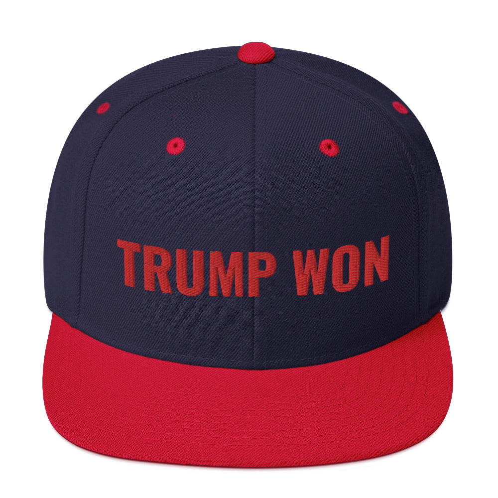Trump Won Hat (embroidered snapback cap), MAGA hat, Donald trump voter, trump 2024, GOP republican gift, Anti Biden, trump snapback hat - Madeinsea©
