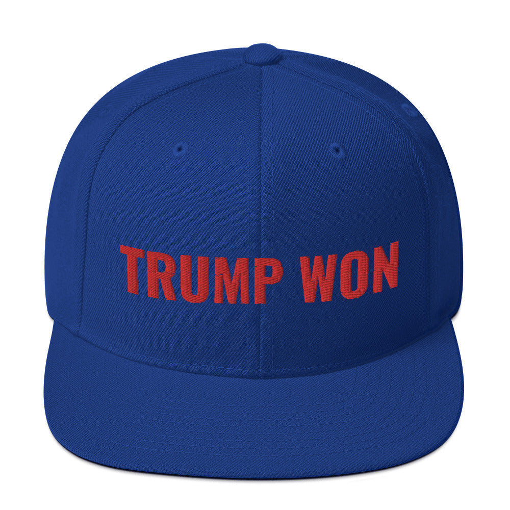 Trump Won Hat (embroidered snapback cap), MAGA hat, Donald trump voter, trump 2024, GOP republican gift, Anti Biden, trump snapback hat - Madeinsea©