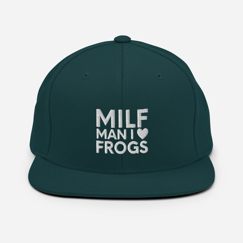 MILF Snapback Hat, Man I Love Frogs Hat, Funny Saying Frog, Funny Animal Hat, Funny Frog Hat, I Love Frogs Hat, MILF cap, Frogs cap, Funny - Madeinsea©