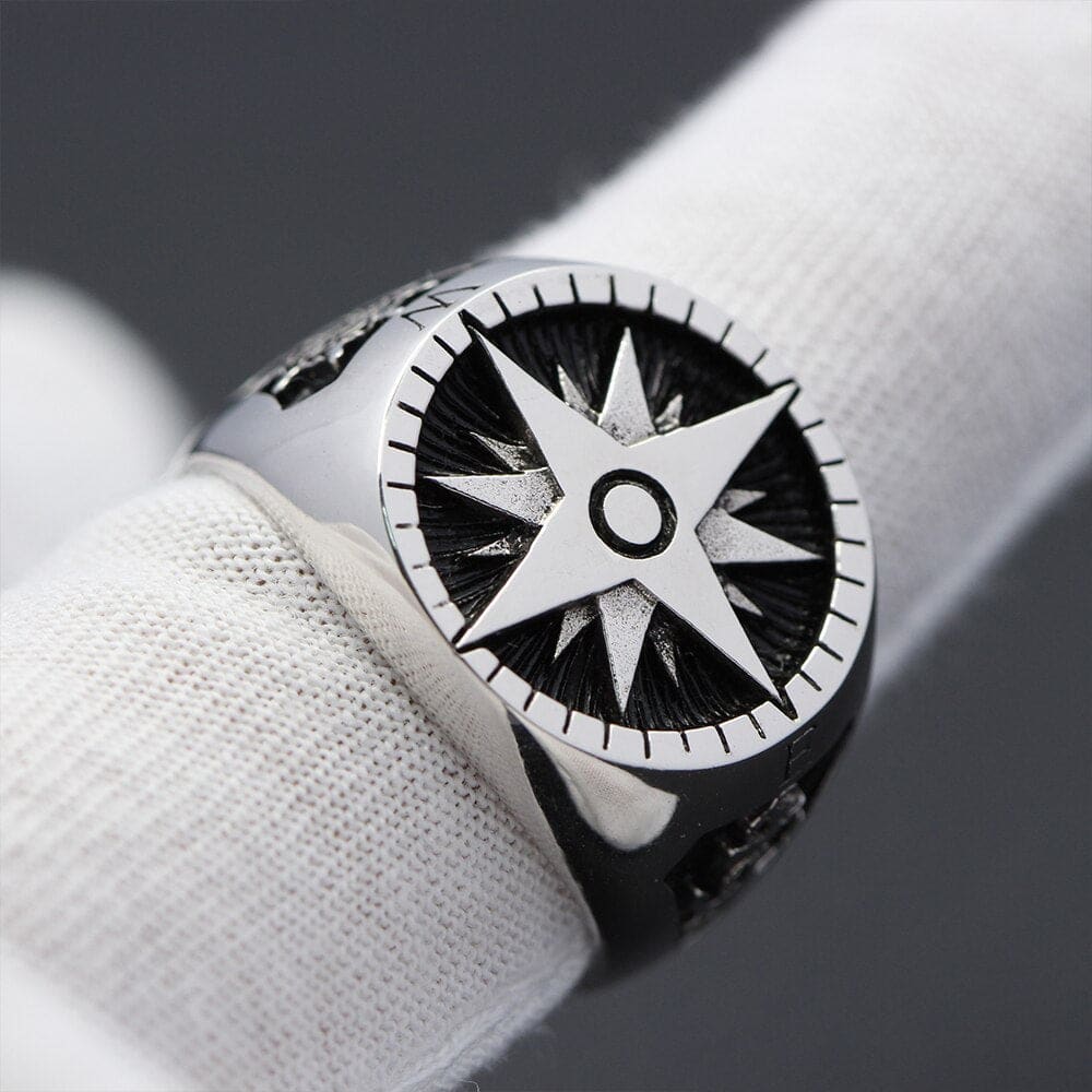 Compass Anchor Ring (Silver)