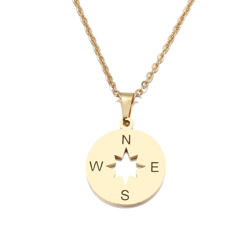 Compass Medallion Necklace - Gold