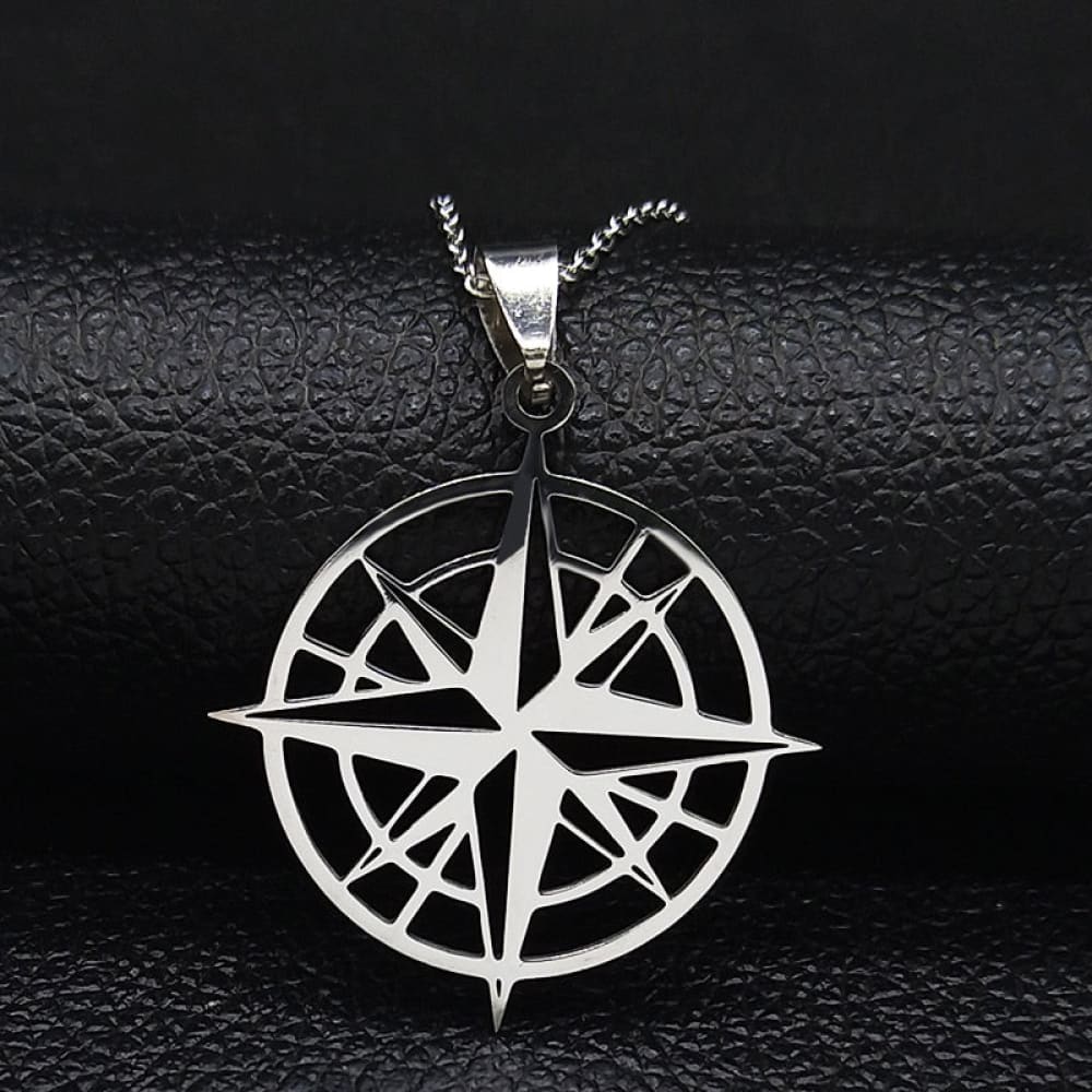 Compass Necklace Engraved