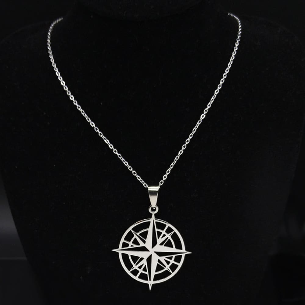 Compass Necklace Engraved