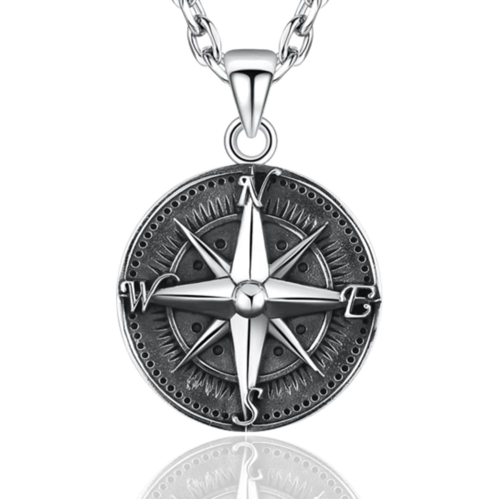 compass-necklace-silver