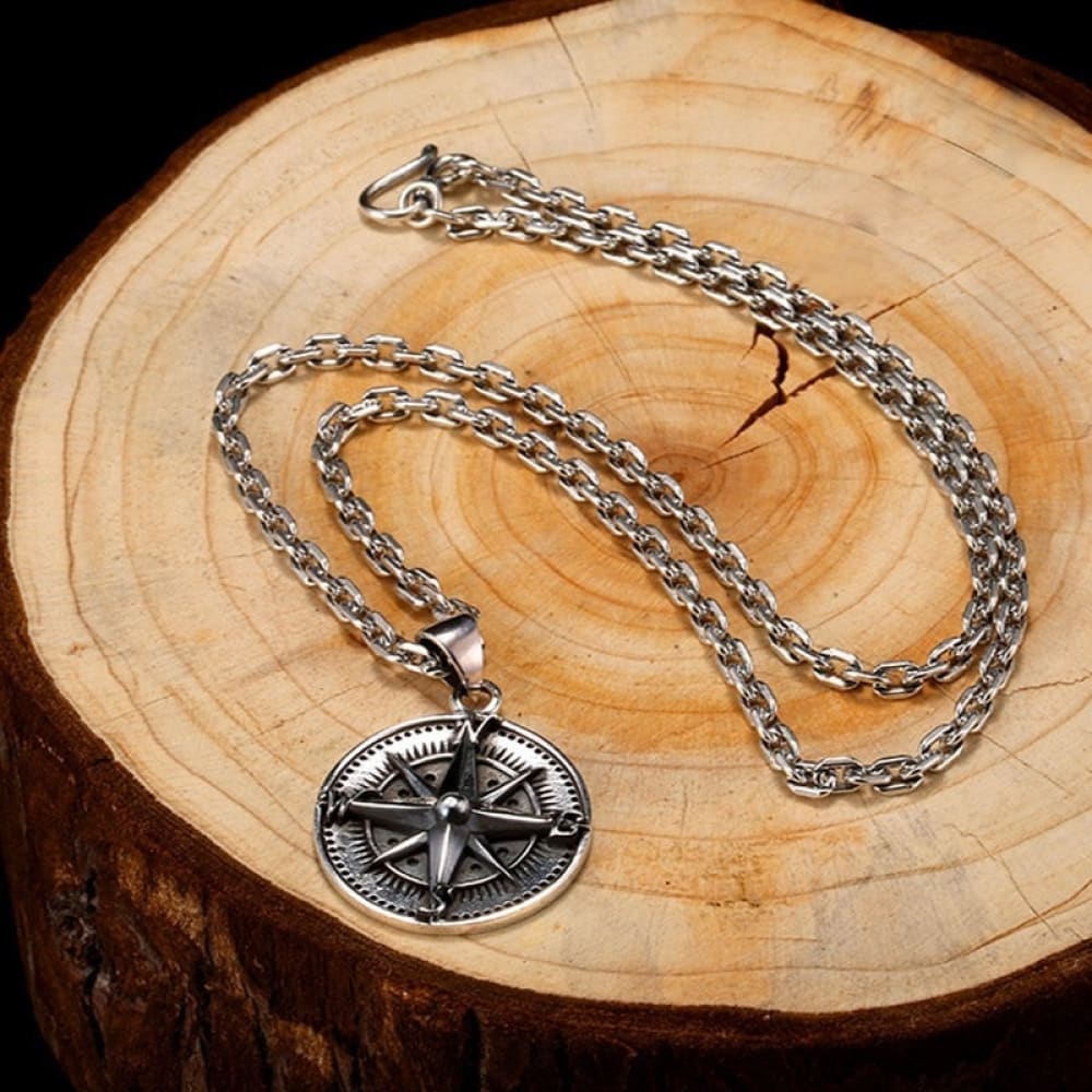 Compass Necklace Silver