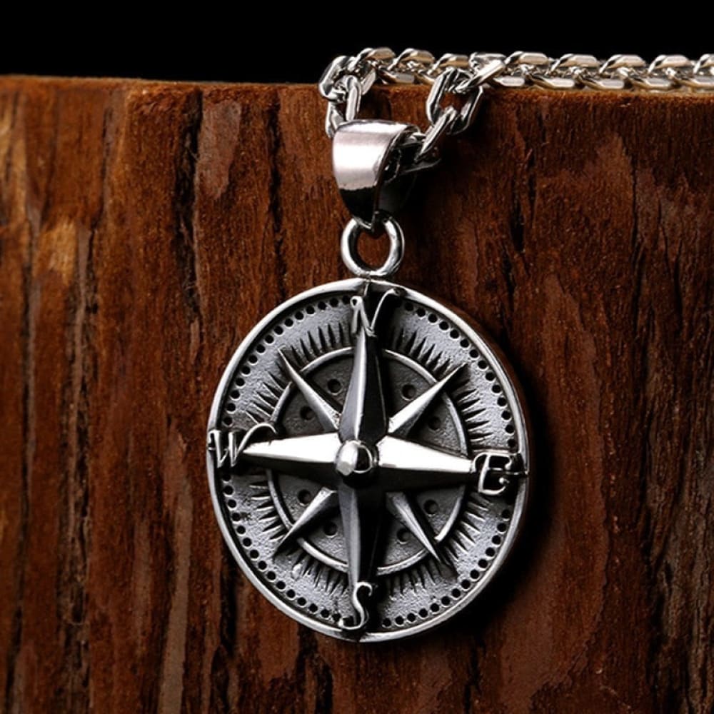 Compass Necklace Silver