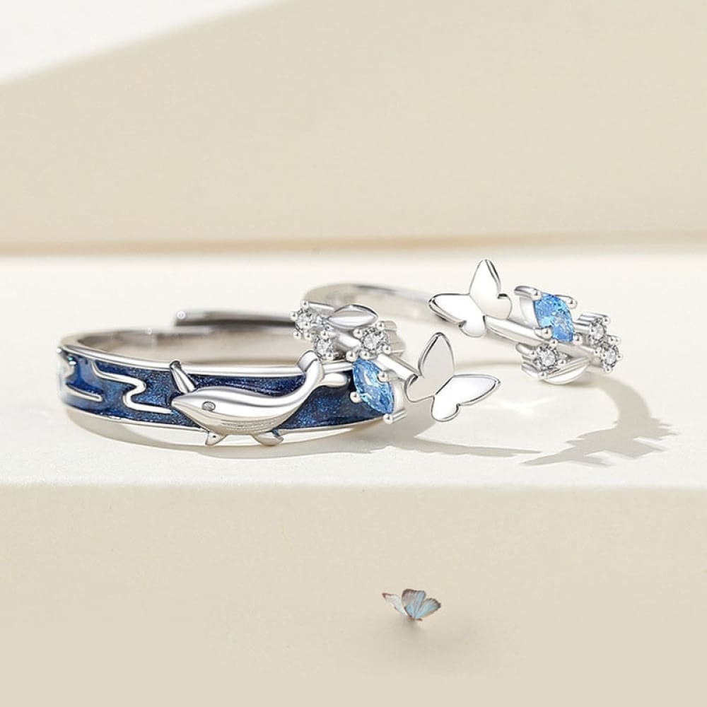 Couple Whale Ring