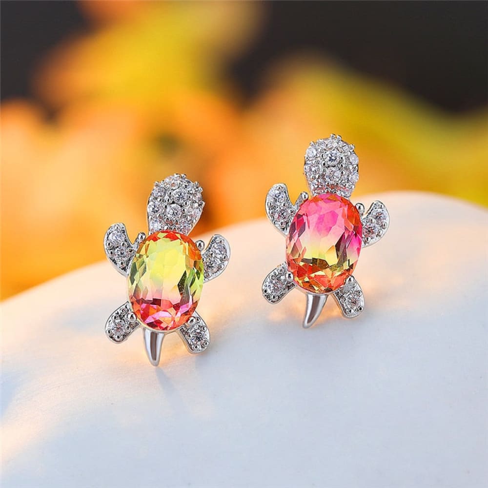 Crystal Sea Turtle Earrings