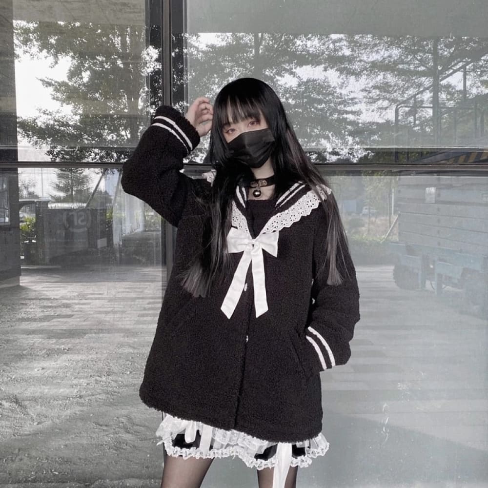 Cute Black Sailor Jacket