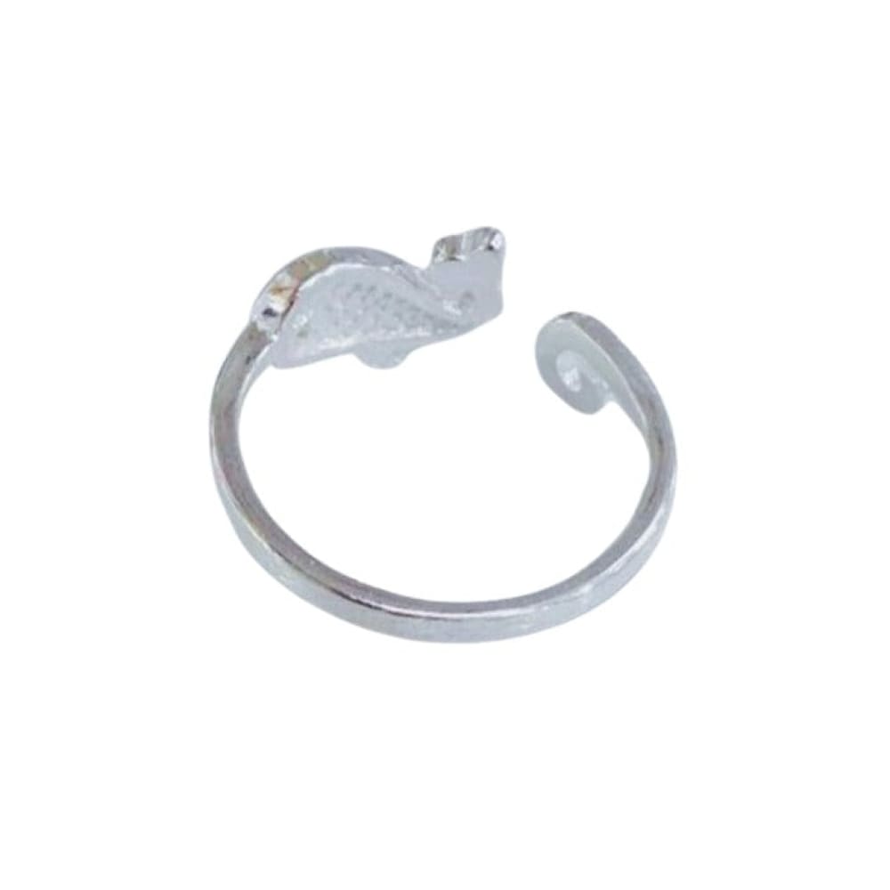Cute Silver Whale Ring