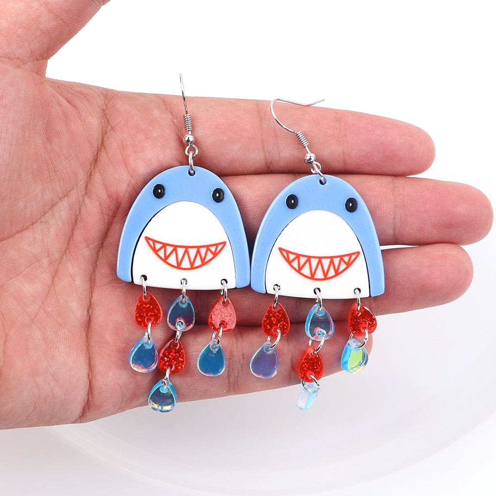 Dangle Shark Earrings