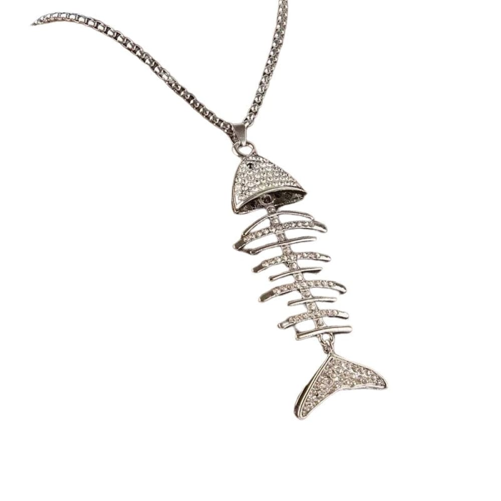 Diamond Fish Bone Necklace