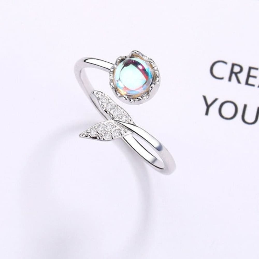 Diamond Opal Mermaid Tail Ring