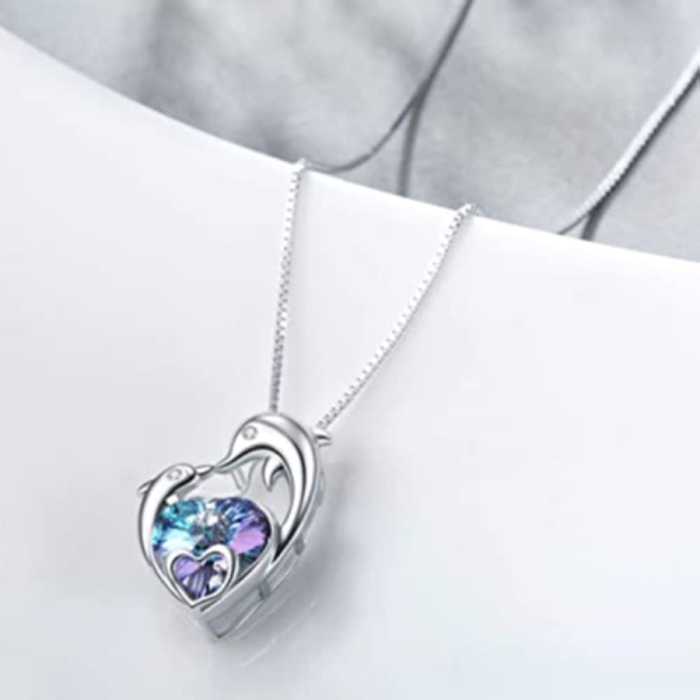 Diamond Pearl Dolphin Necklace