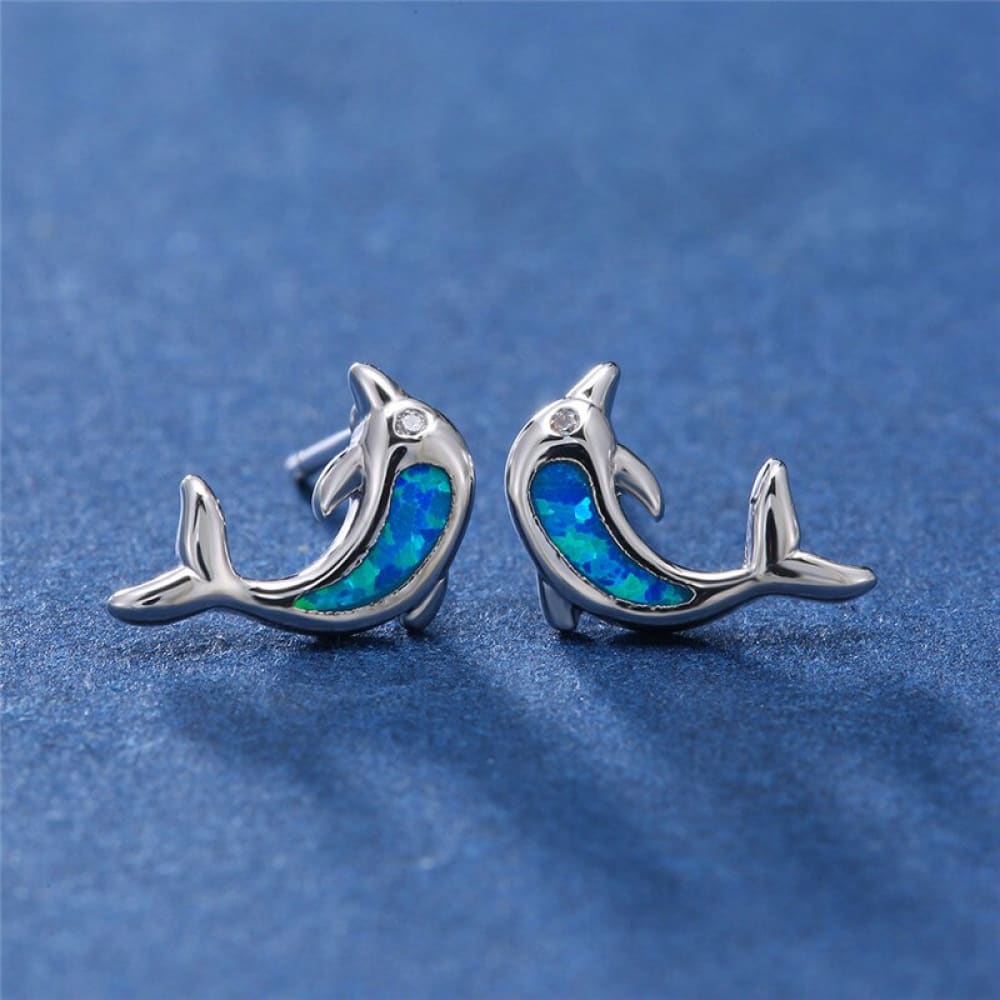 Dolphin Earrings Studs