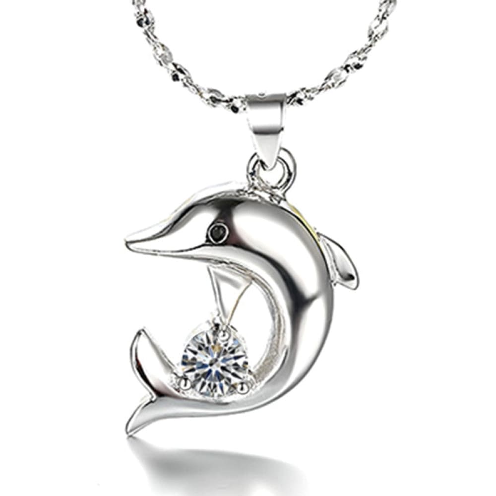 Dolphin Necklace With Birthstone